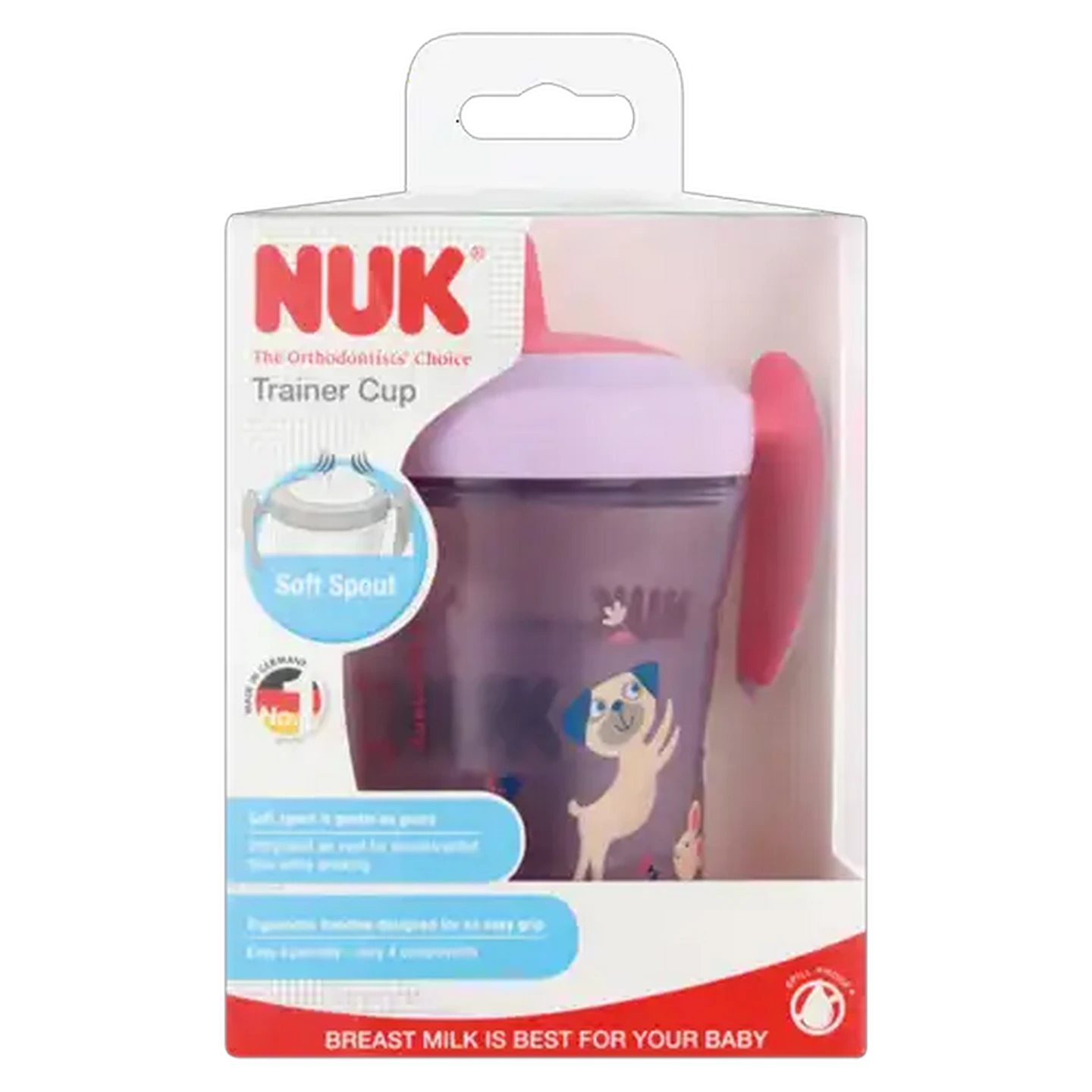 Image of NUK Girl Trainer Cup Soft Spout 6 Months 230ml
