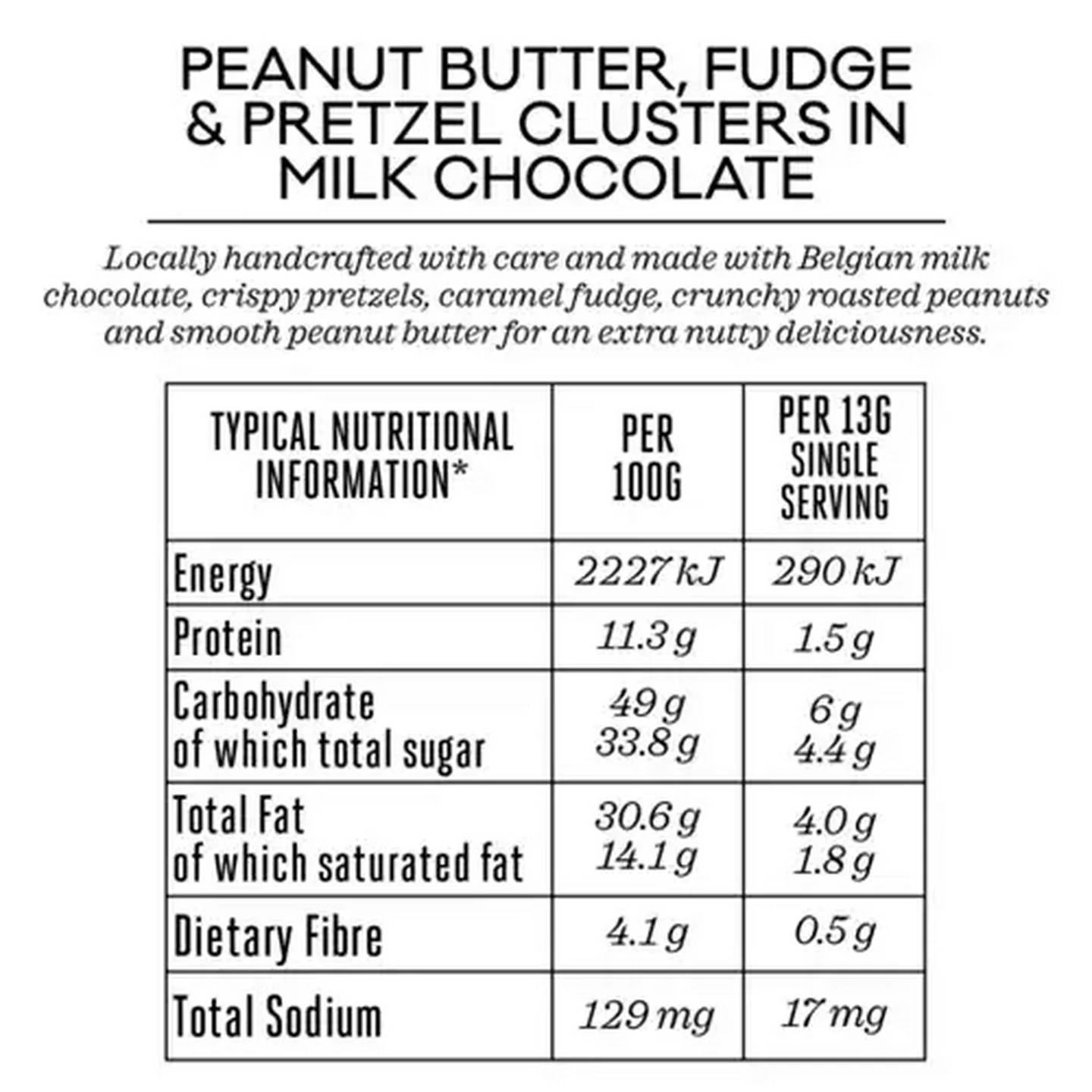 Image of Forage And Feast Peanut Butter Fudge & Pretzel Cluster In Milk Chocolate 130g