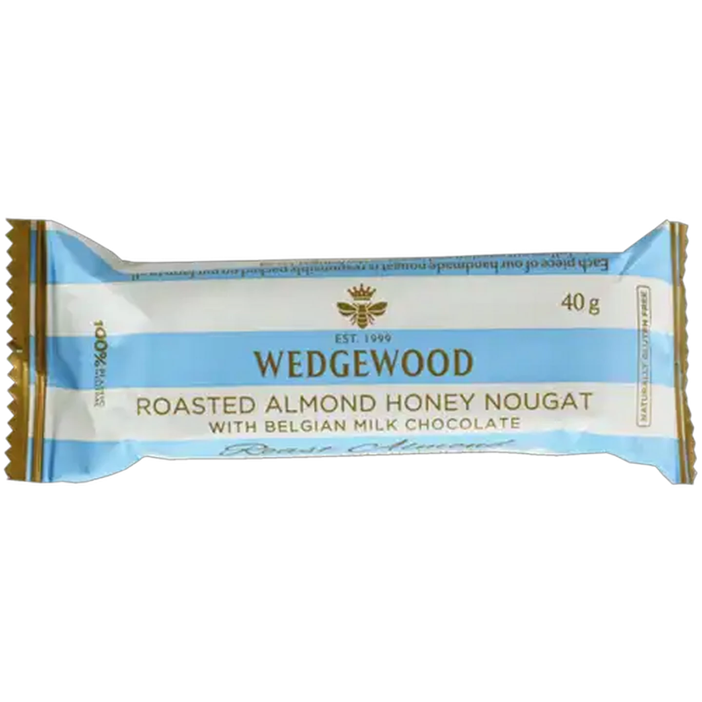 Image of Wedgewood Roasted Almond Honey Nougat with Belgian Milk Chocolate 40g