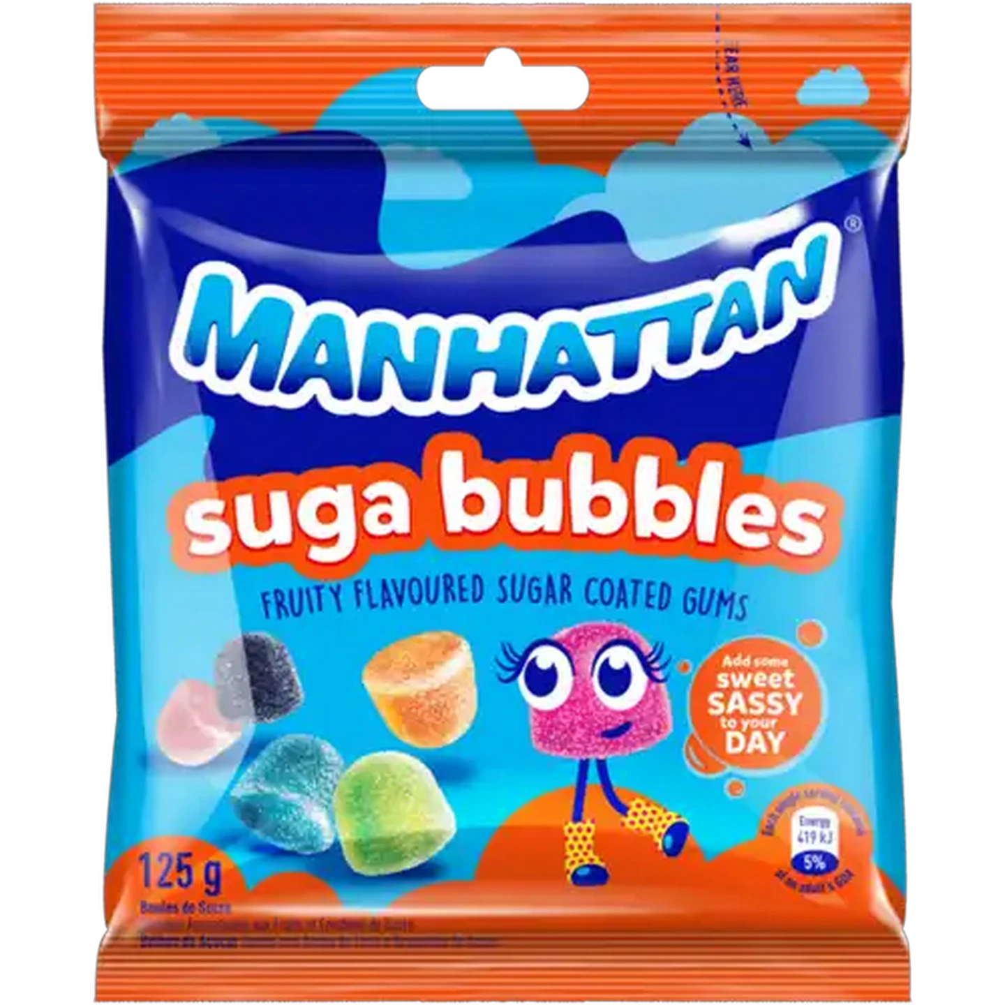 Image of Manhattan Fruity Flavoured Suga Bubbles 125g