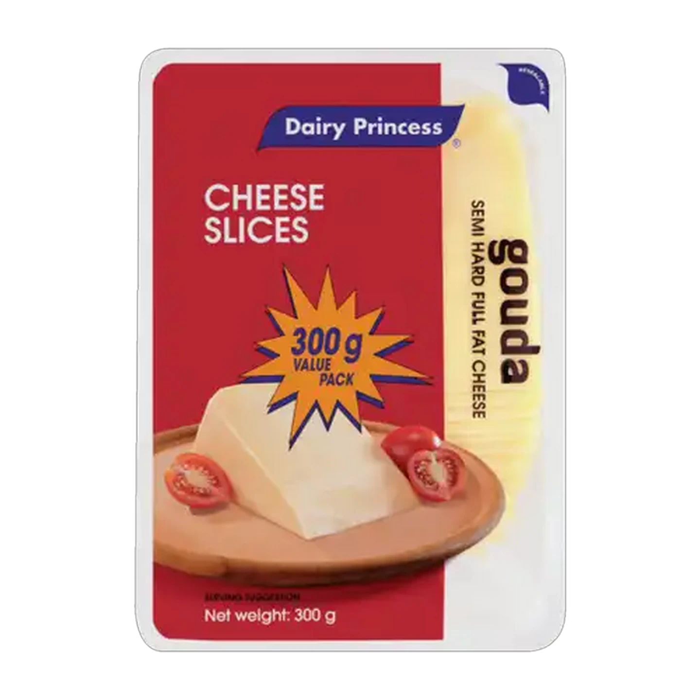 Image of Dairy Princess Gouda Full Fat Semi Hard Cheese Slices 300g