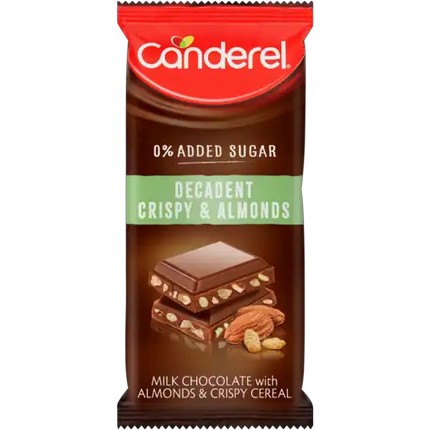 Image of Canderel Decadent Crispy & Almonds Milk Chocolate Slab 100g