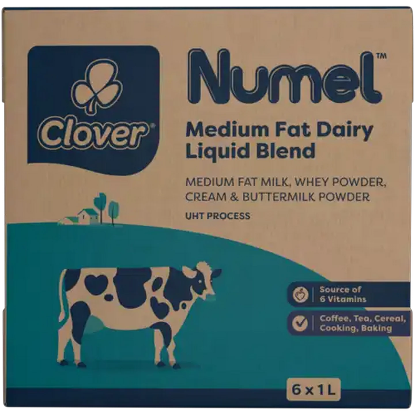 Image of Clover Numel Medium Fat Dairy Liquid Blend 6 x 1L