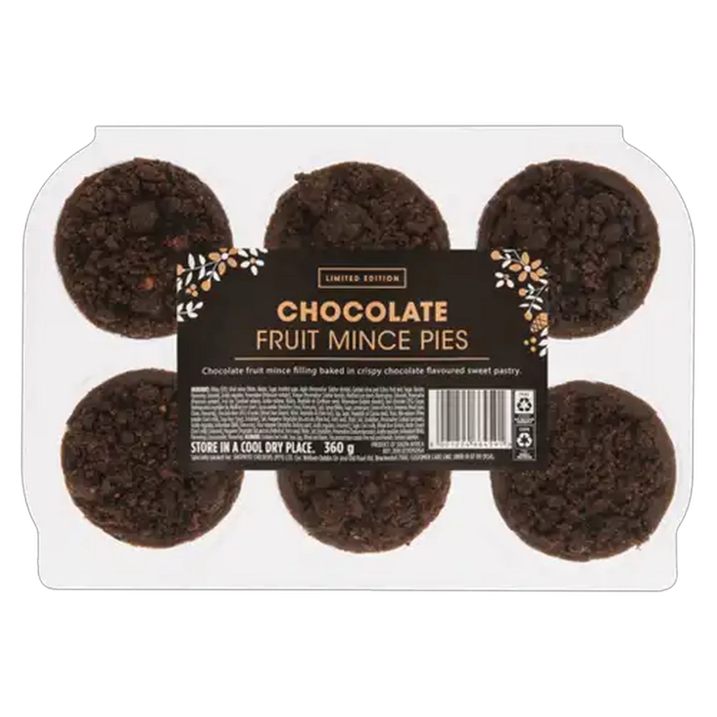Image of Limited Edition Chocolate Fruit Mince Pies 360g