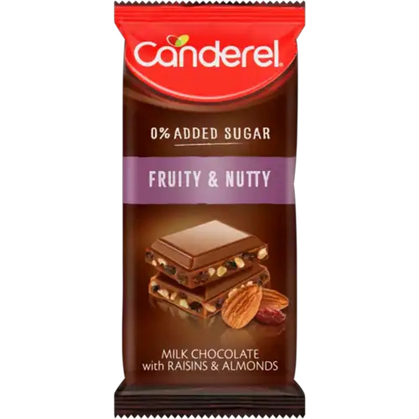 Image of Canderel Fruity & Nutty Milk Chocolate Slab 100g