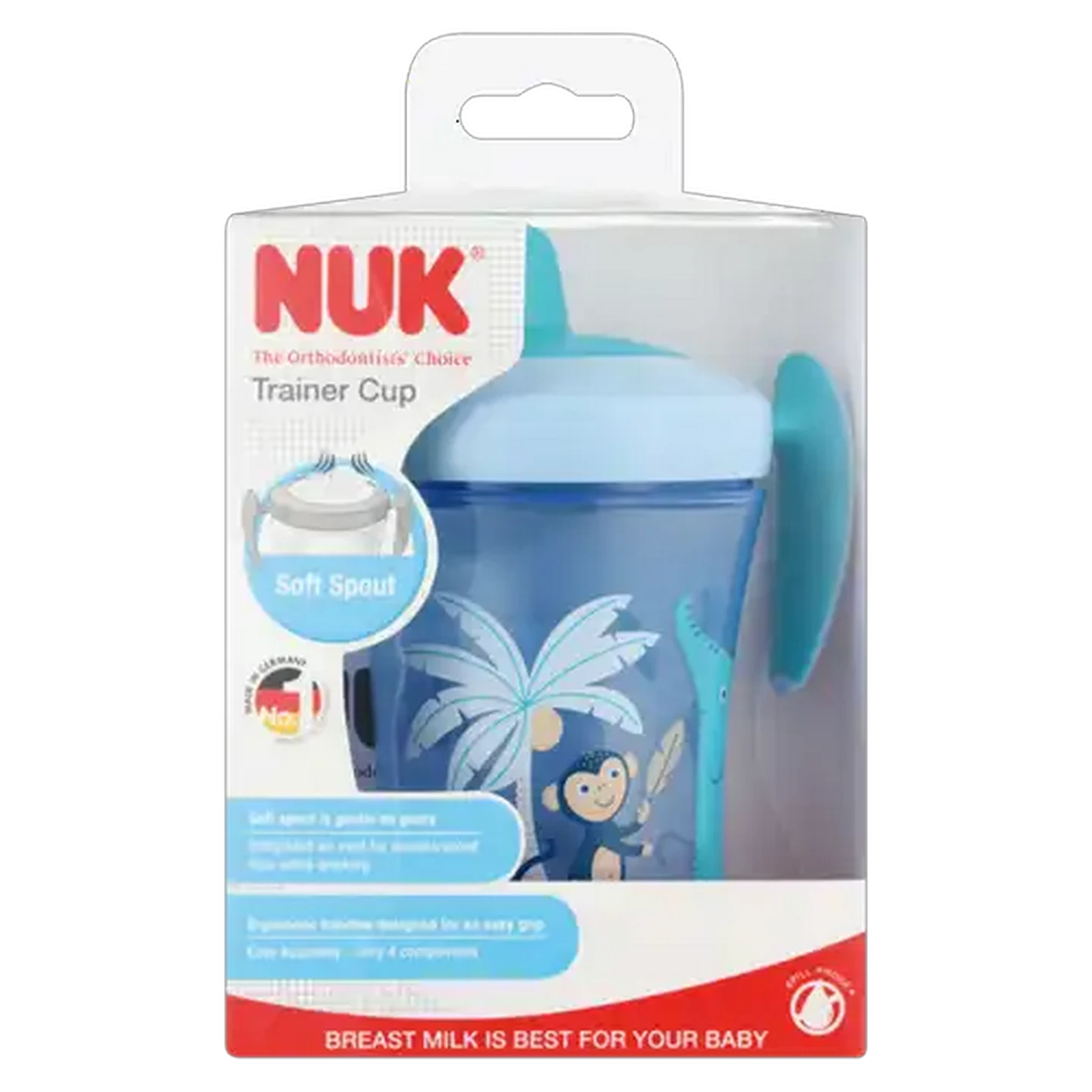Image of NUK Boy Trainer Cup Soft Spout 6 Months 230ml