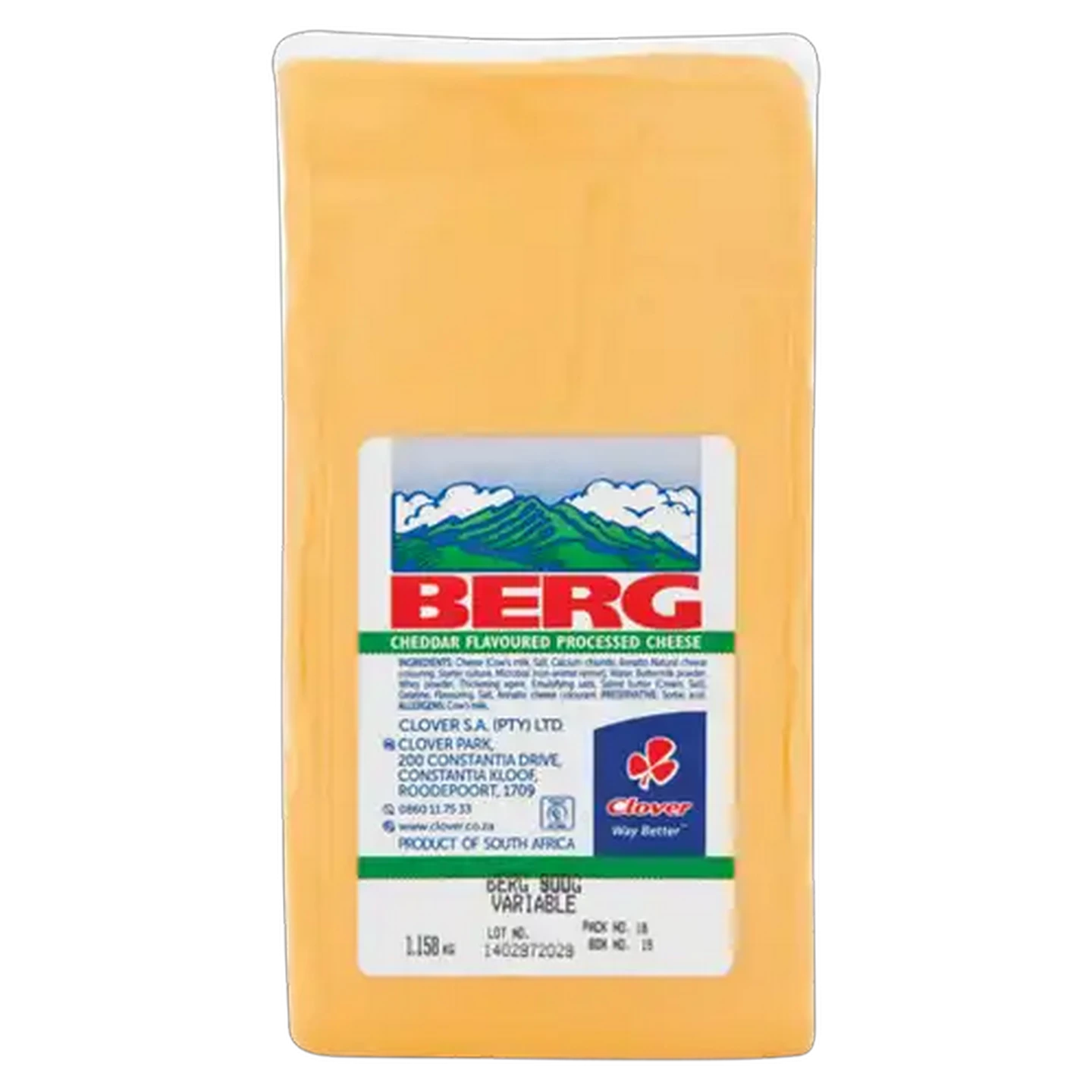 Image of Clover Berg Cheddar Flavoured Processed Cheese Per kg