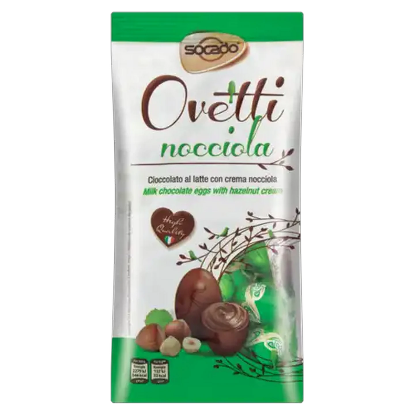 Image of Socado Hazelnut Cream Flavoured Chocolate Eggs 130g