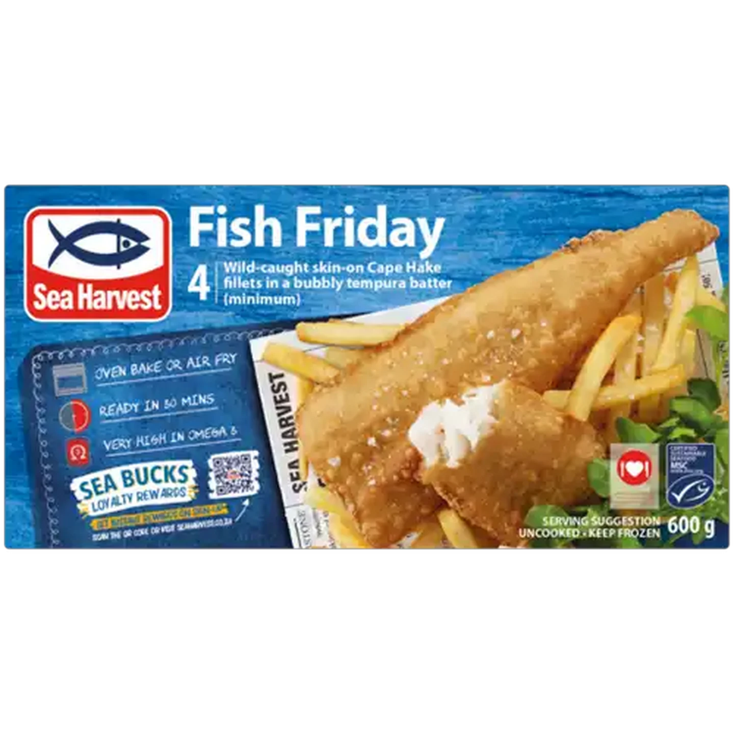 Image of Sea Harvest Fish Friday Frozen Tempura Battered Hake Fillets 600g