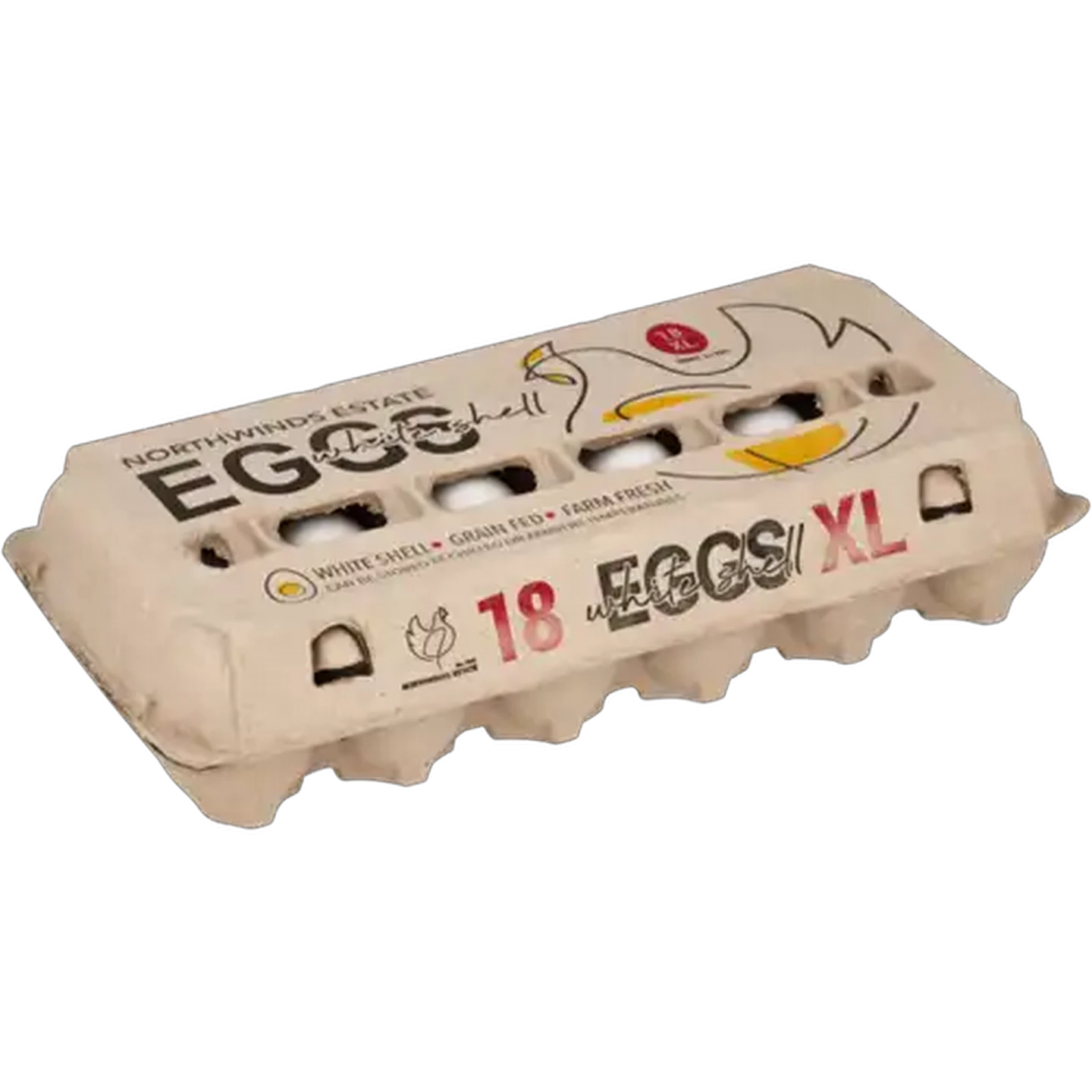 Image of Northwinds Estate X-Large White Shell Eggs 18 Pack