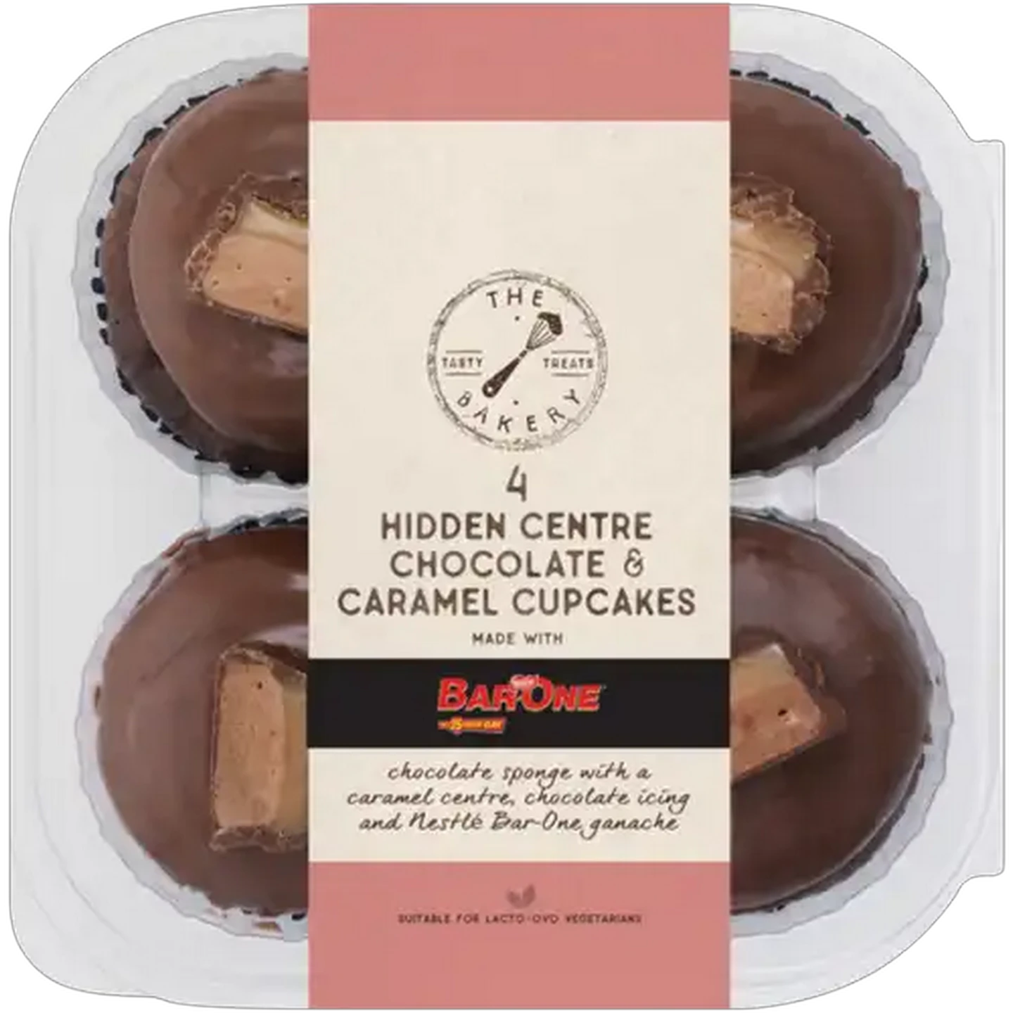 Image of The Bakery Hidden Centre Cupcakes made with BAR-ONE® 4-Pack