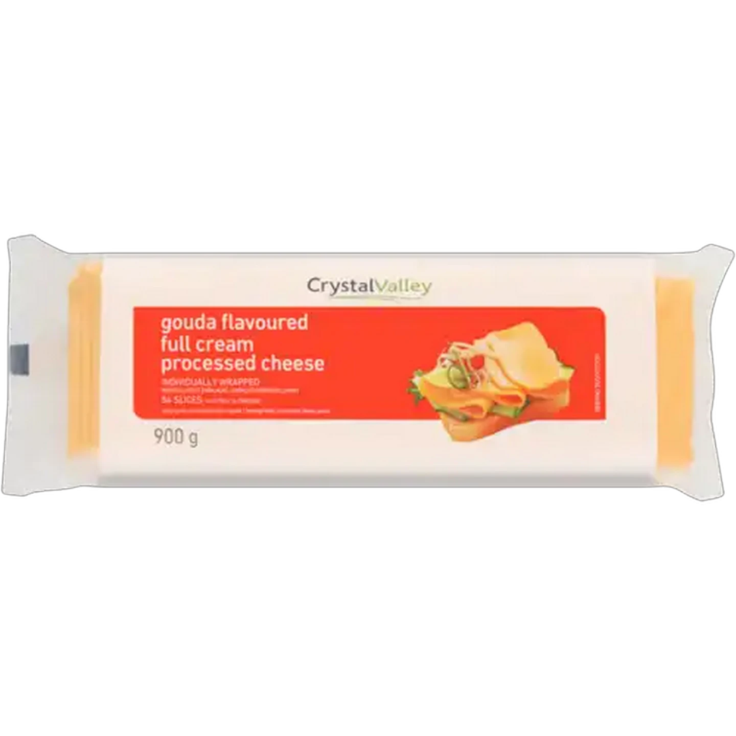 Image of Crystal Valley Gouda Full Cream Processed Cheese Slices 900g