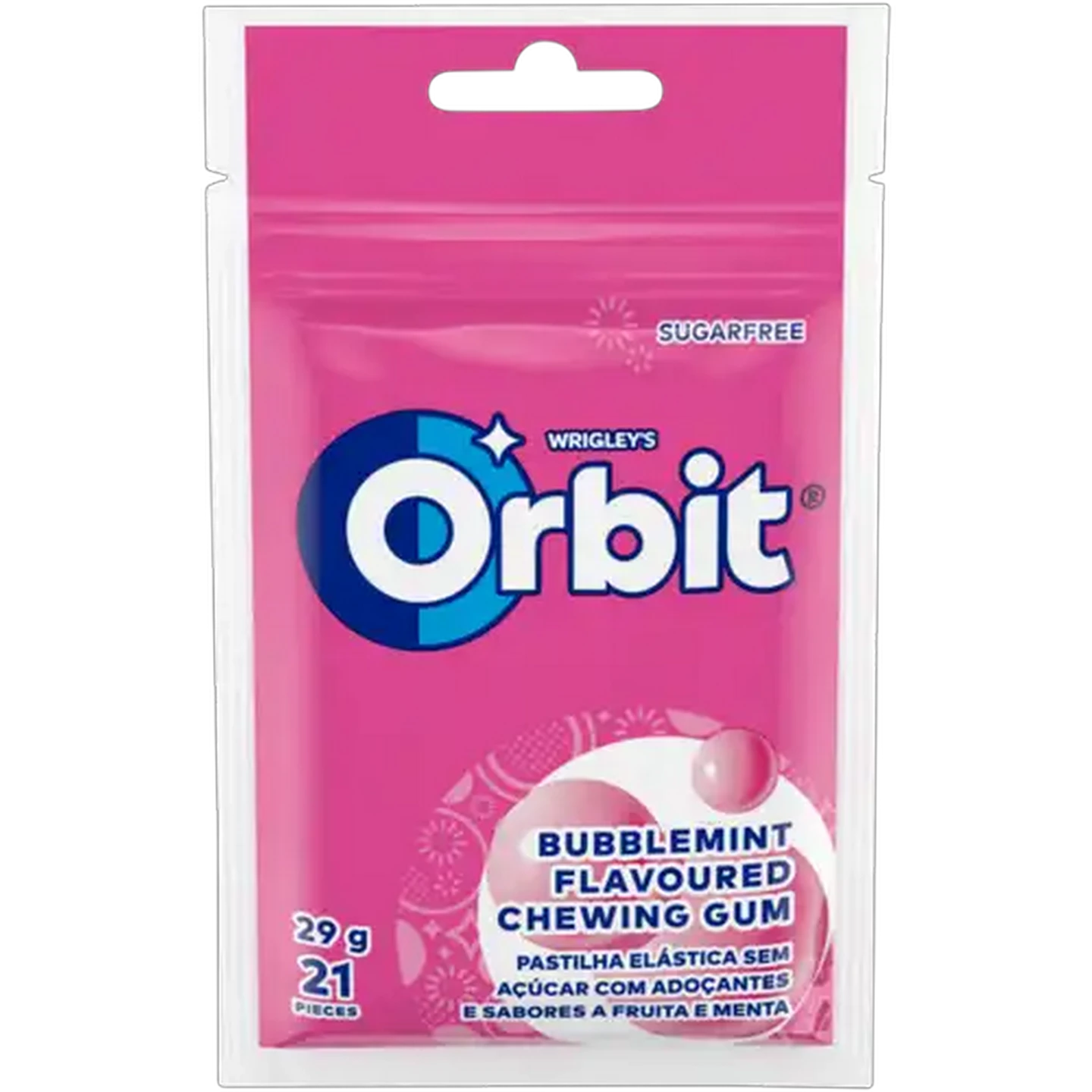 Image of Wrigley's Orbit Bubblemint Flavoured Sugar Free Chewing Gum 21 Pack