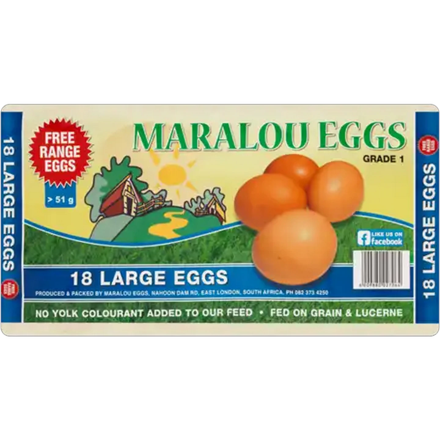Image of Maralou Eggs Large Free Range Eggs 6 Pack