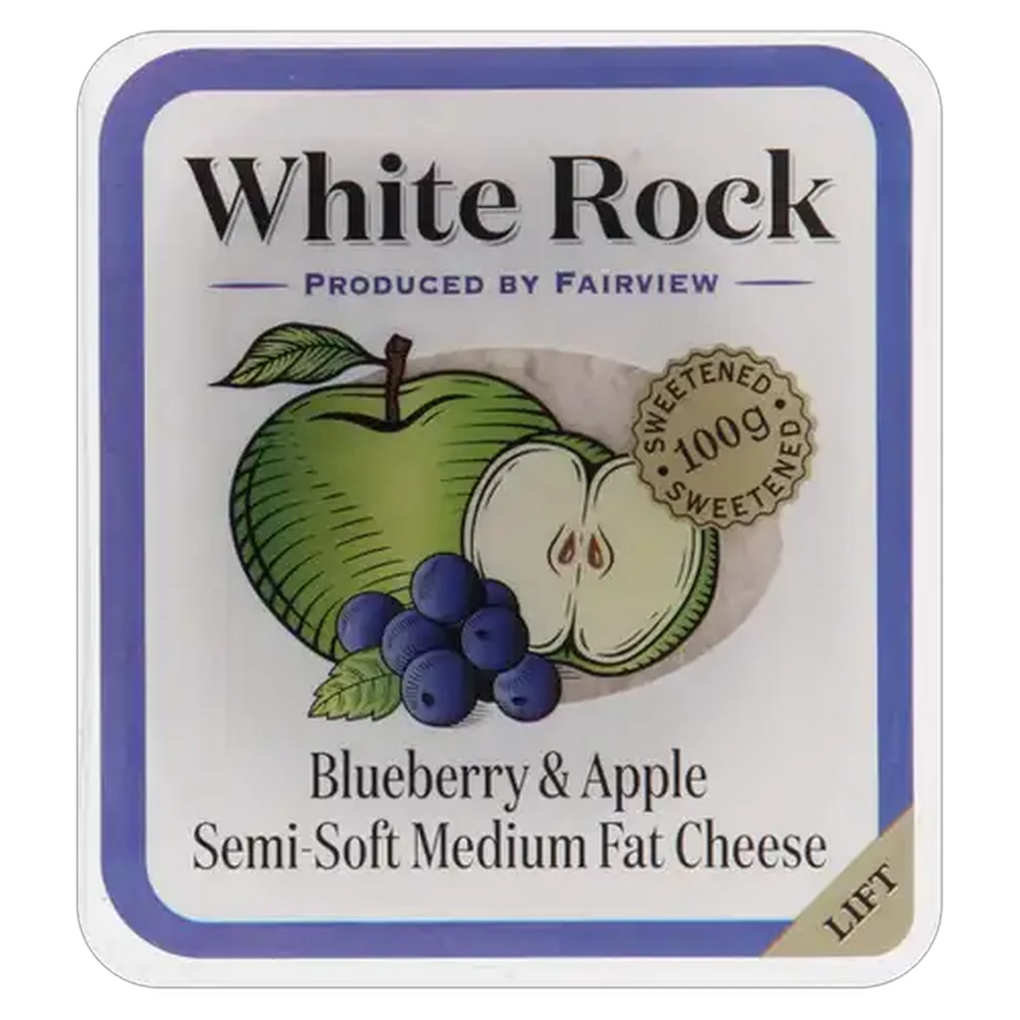 Image of Fairview White Rock Blueberry Apple Semi Soft Medium Fat Cheese 100g