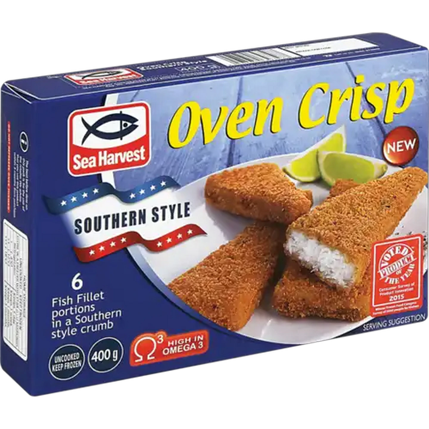 Image of Sea Harvest Oven Crisp Southern Style Crumbed Frozen Fish 400g