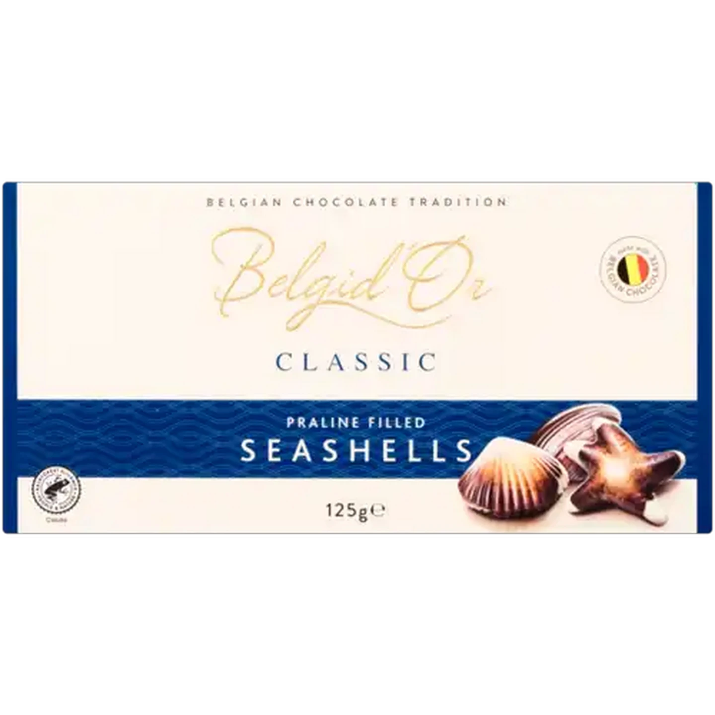 Image of Belgid'Or Classic Praline Filled Chocolate Seashells 125g