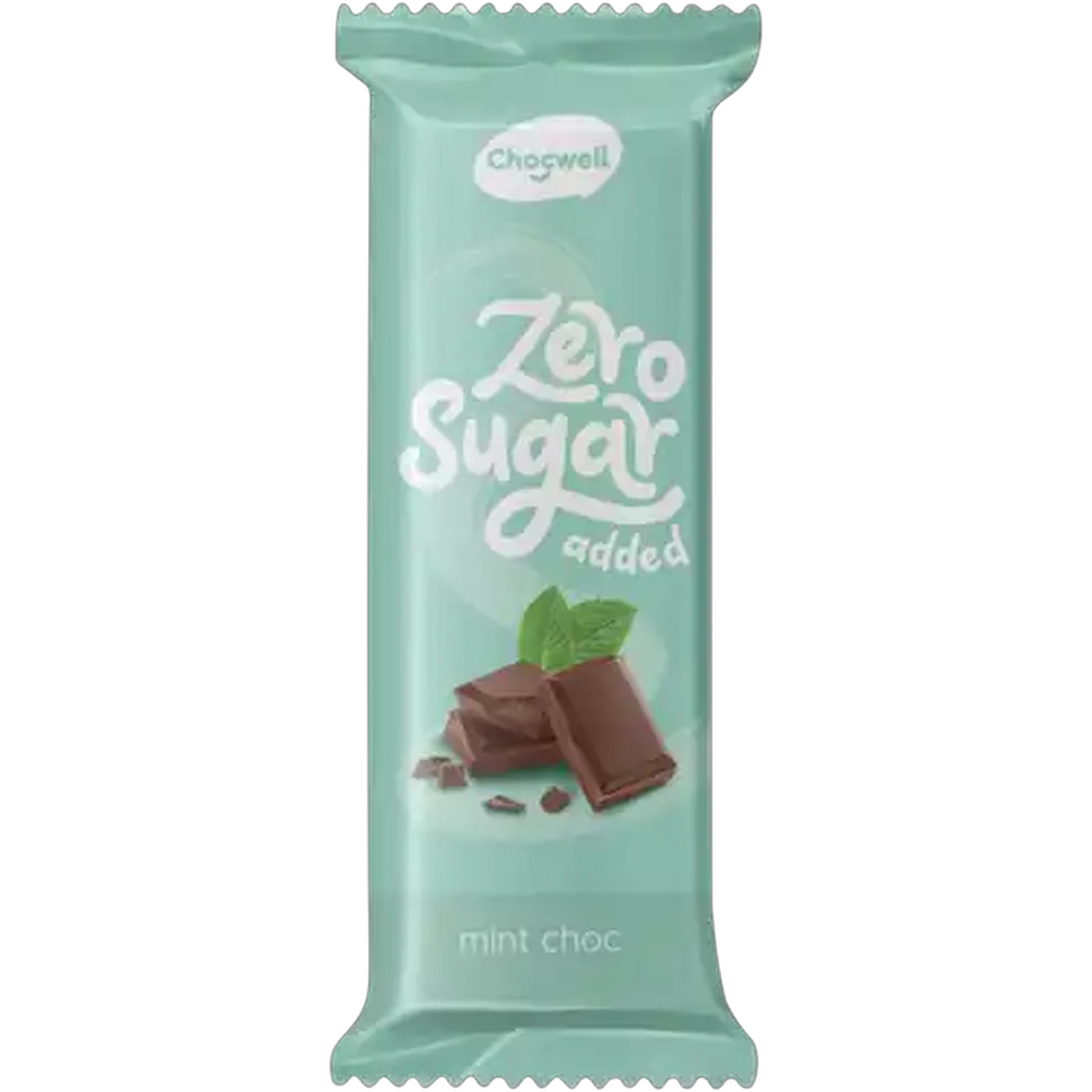 Image of Chocwell Zero Sugar Added Mint Chocolate Slab 80g