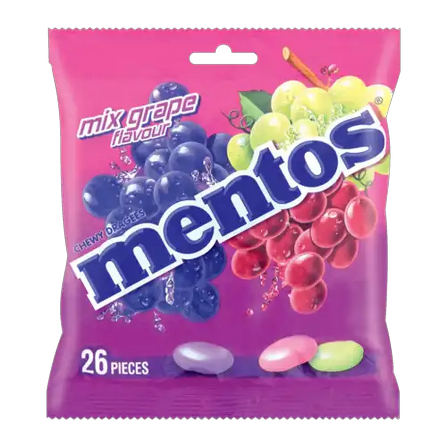 Image of Mentos Mixed Grape Flavoured Sweets 26 Pack