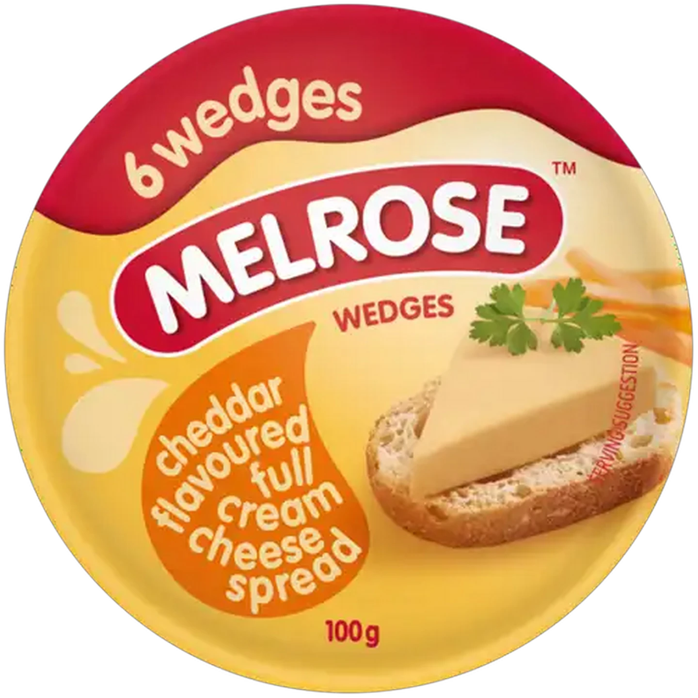 Image of Melrose Full Cream Cheddar Cheese Flavoured Wedges Box 100g