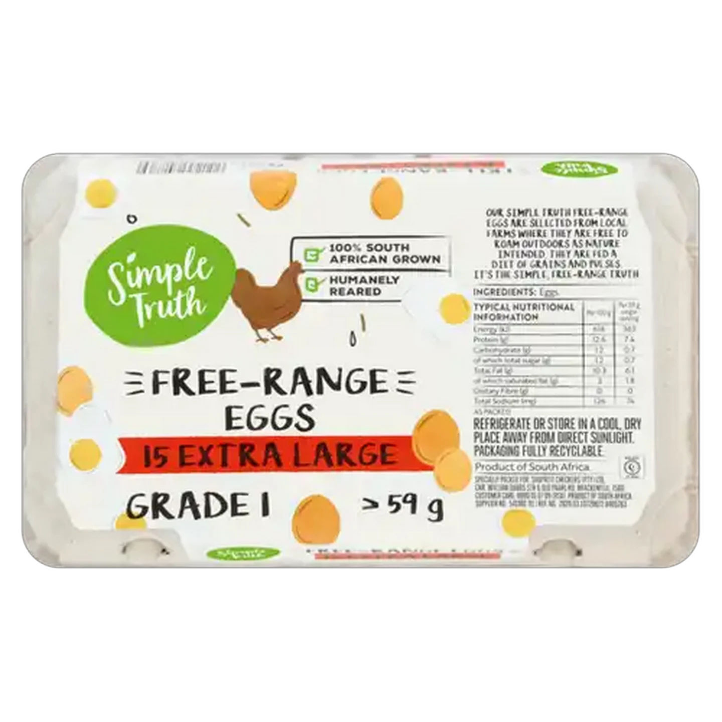 Image of Simple Truth Extra Large Free-Range Eggs 15 Pack