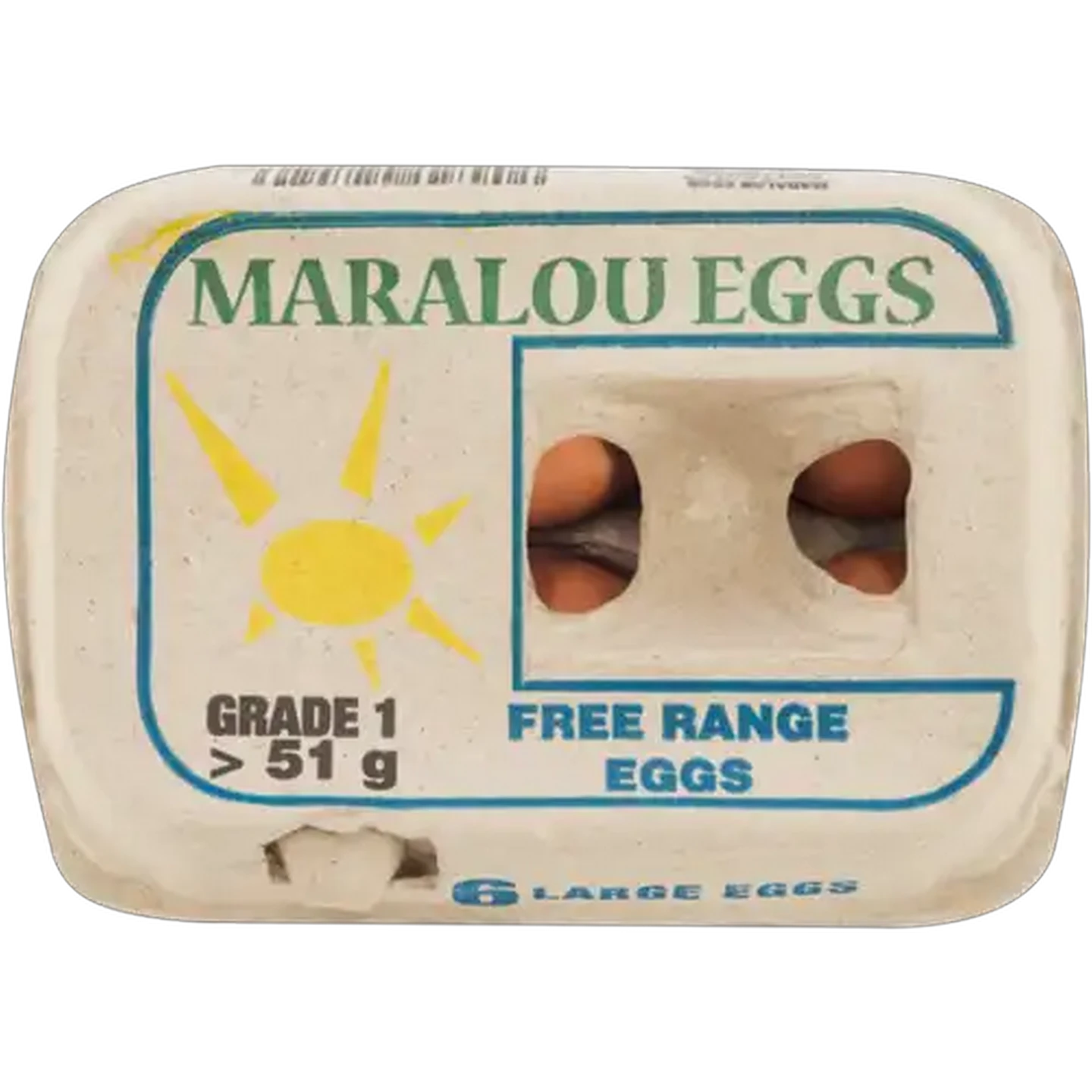 Image of Maralou Eggs Large Free Range Eggs 6 Pack