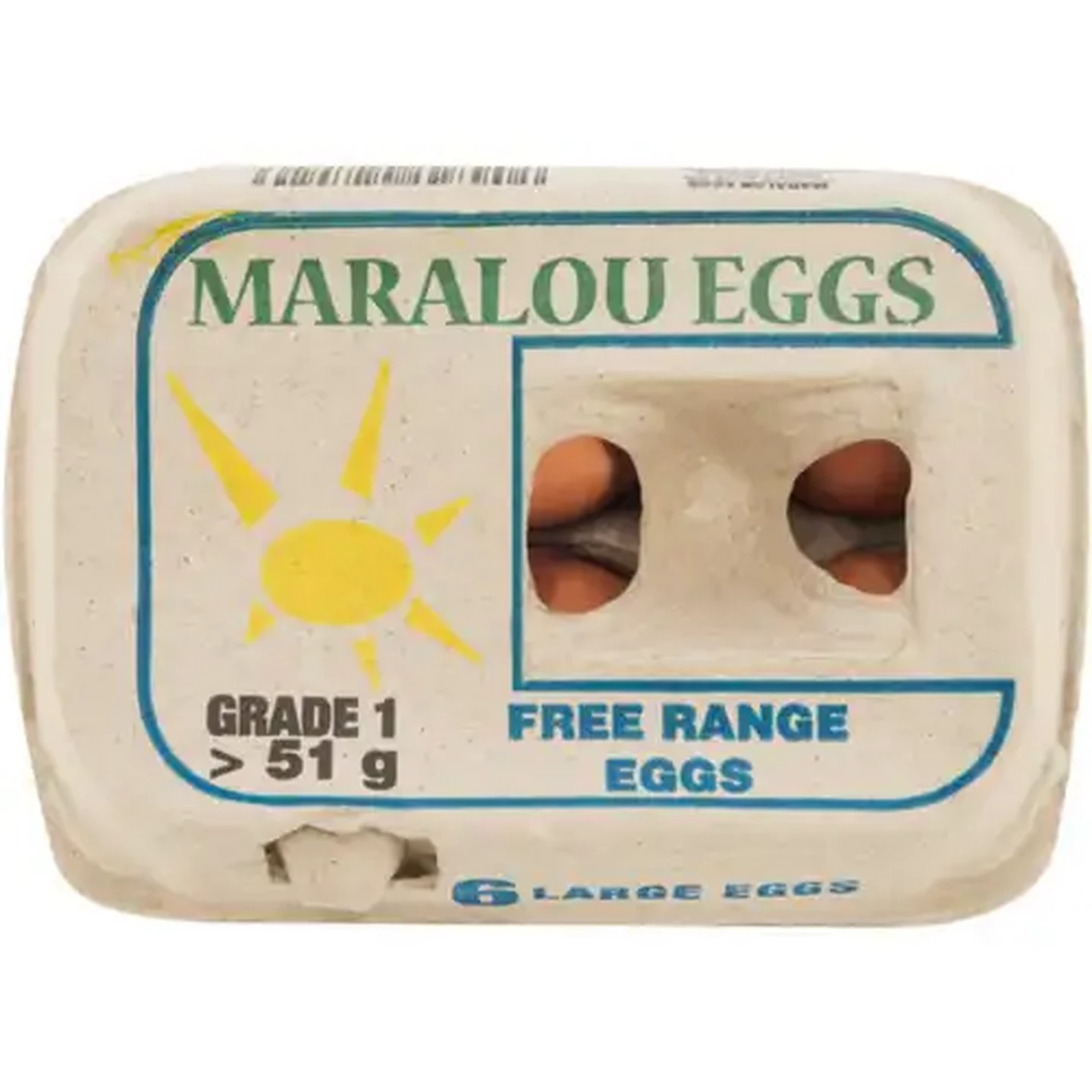 Image of Maralou Eggs Large Free Range Eggs 6 Pack