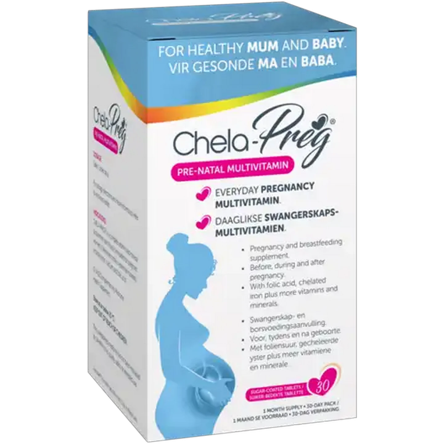 Image of Chela-Preg Pre-Natal Multivitamin Tablets 30 Pack