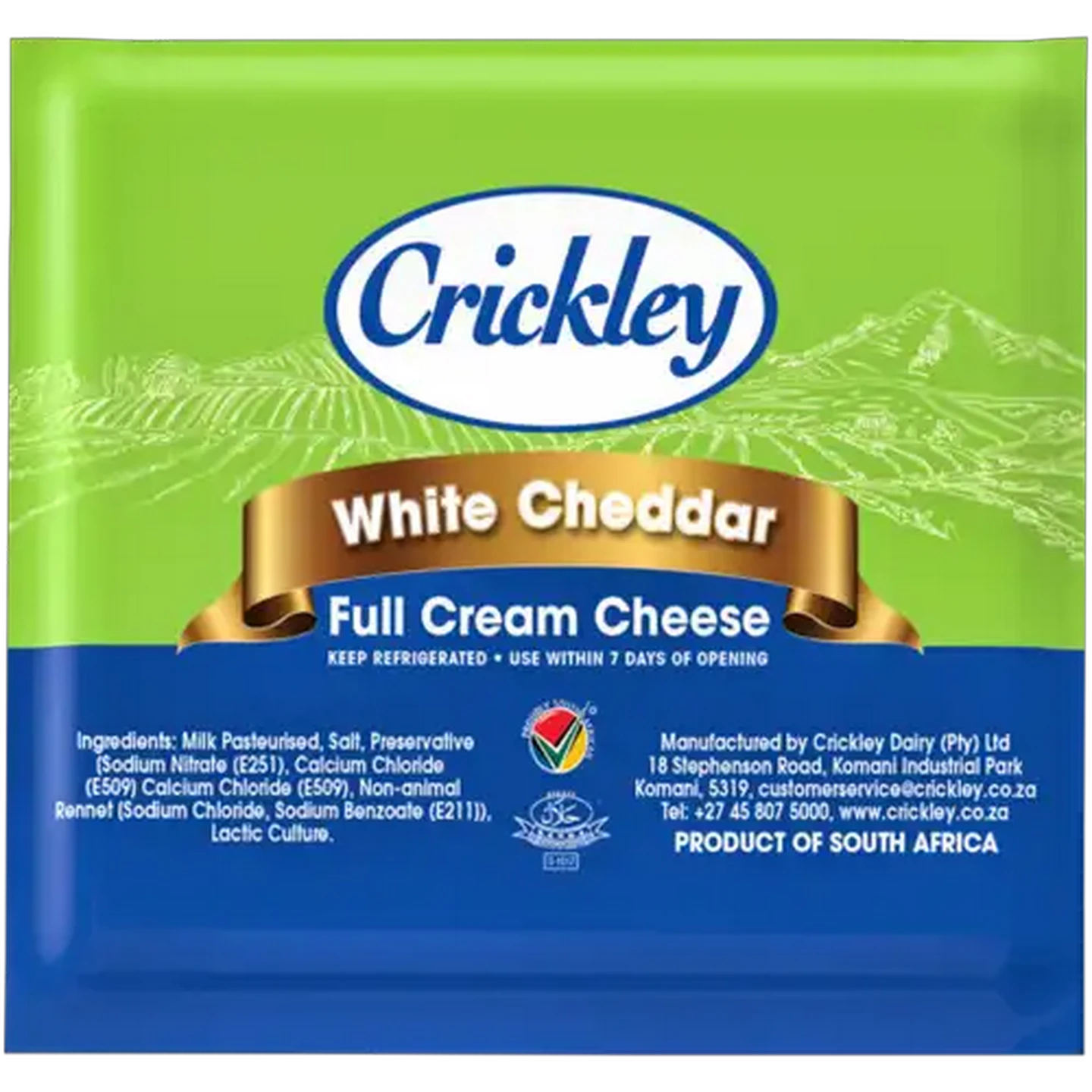 Image of Crickley White Cheddar Full Cream Cheese Per kg