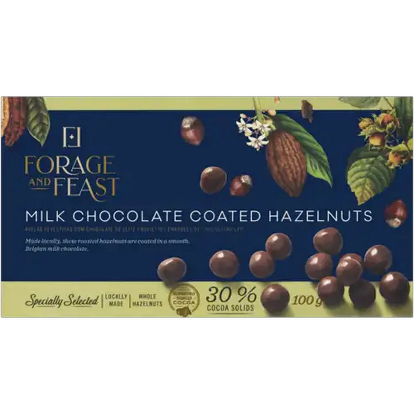 Image of Forage And Feast Milk Chocolate Coated Hazelnuts 100g