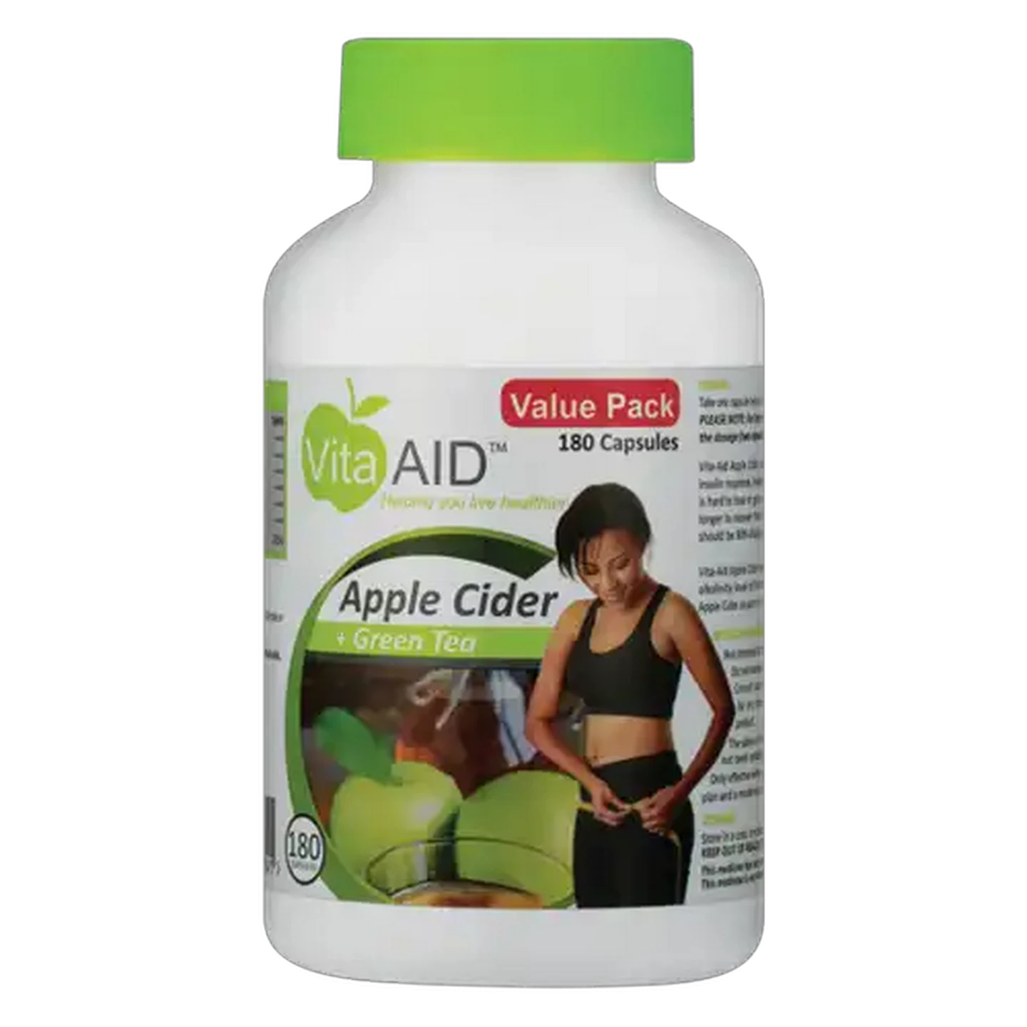 Image of Vita-Aid Apple Cider & Green Tea Weight-Loss Aid Capsules 180 Pack