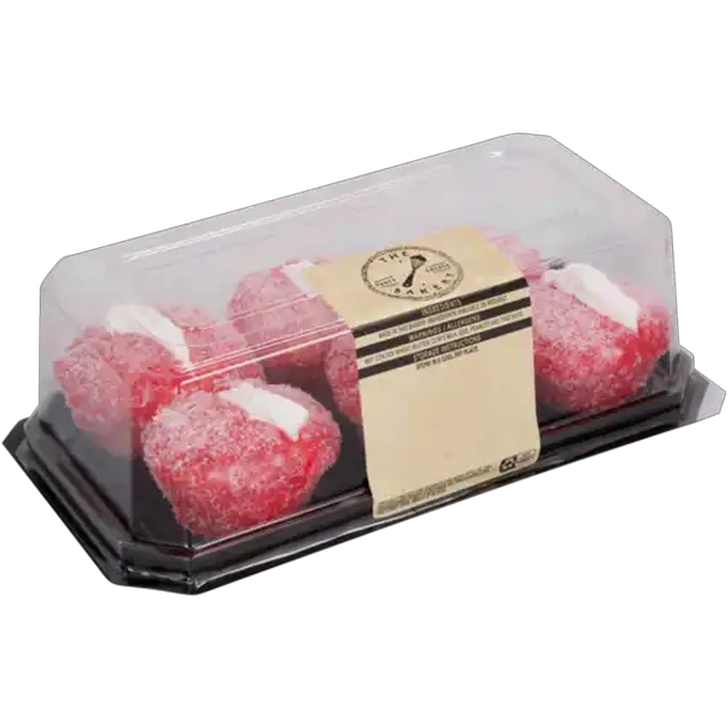 Image of The Bakery Cream Filled Raspberry Lamington Cupcakes 6 Pack