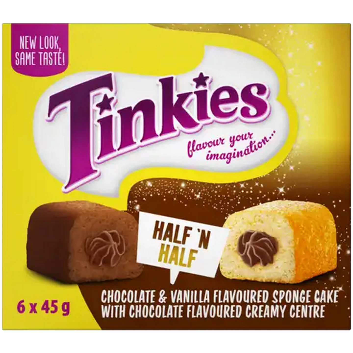 Image of Tinkies Half & Half Chocolate & Vanilla Flavoured Sponge Cakes 6 x 45g