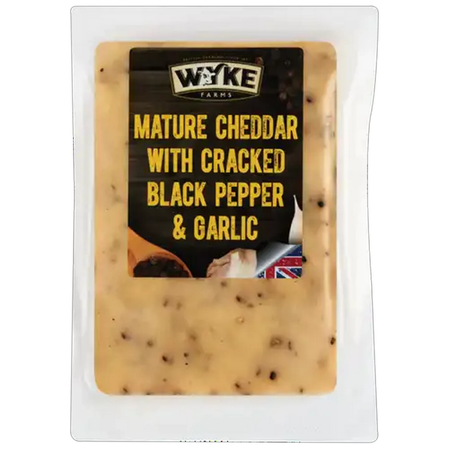Image of Wyke Farms Mature Cheddar With Cracked Black Pepper & Garlic 180g