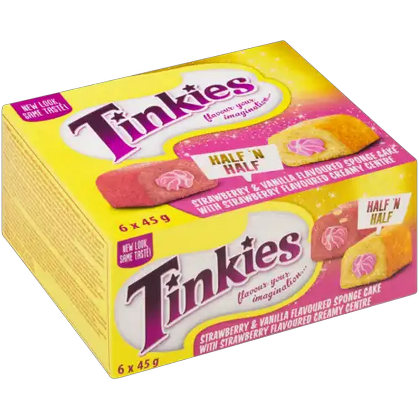 Image of Tinkies Half & Half Strawberry & Vanilla Flavoured Sponge Cakes 6 x 45g