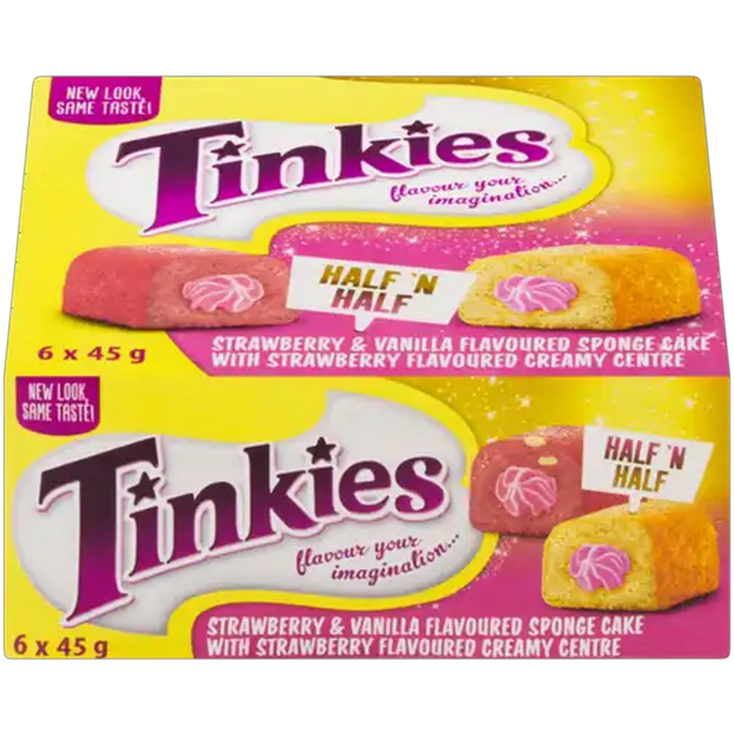 Image of Tinkies Half & Half Strawberry & Vanilla Flavoured Sponge Cakes 6 x 45g