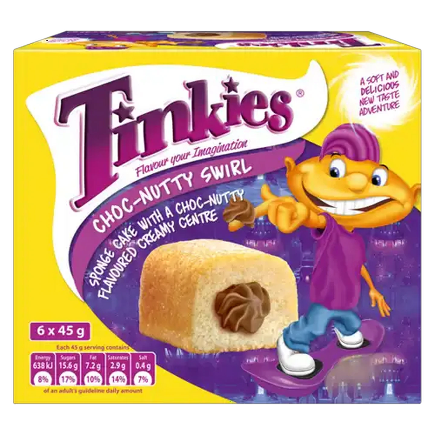 Image of Tinkies Choc-Nutty Swirl Flavoured Creamy Sponge Cakes 6 x 45g