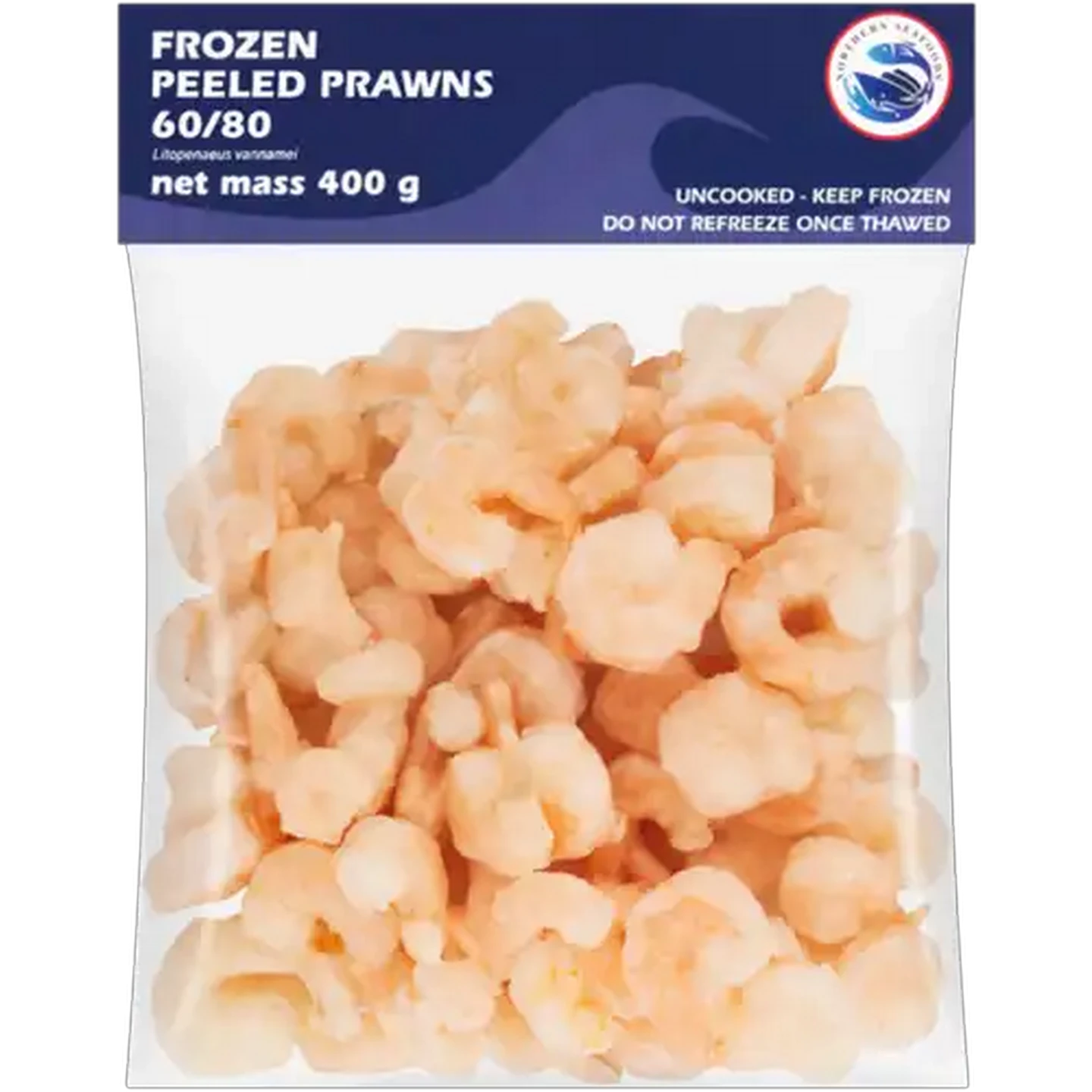 Image of Northern Seafoods 60/80 Frozen Peeled Prawns 400g