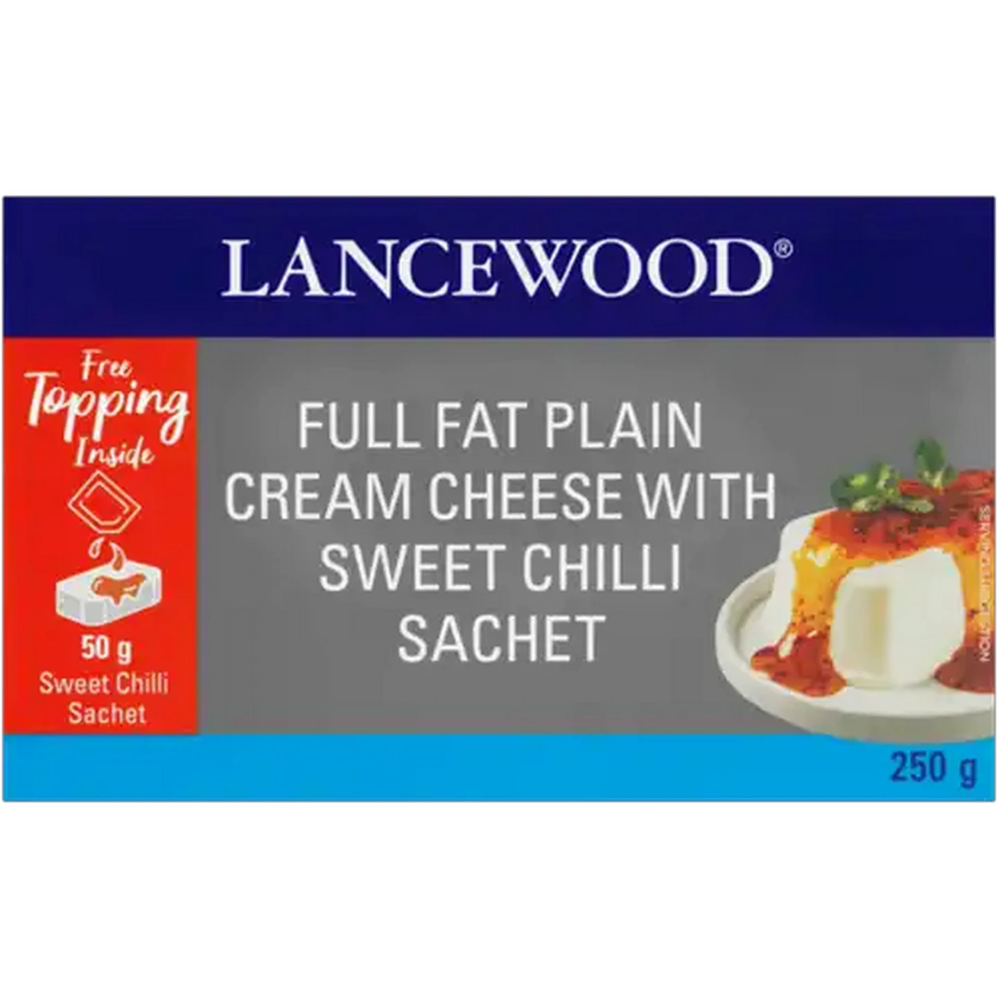 Image of LANCEWOOD Plain with Sweet Chilli Sachet Full Fat Cream Cheese 250g