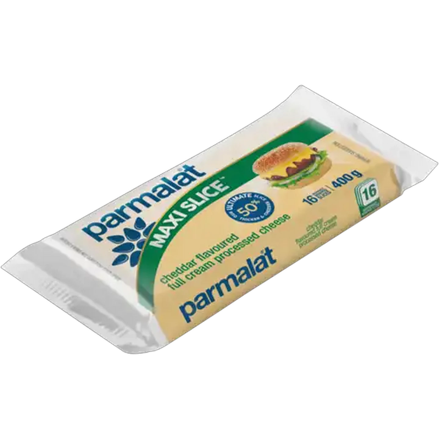 Image of Parmalat Maxi Slice Cheddar Flavoured Full Cream Processed Cheese Slices 16 x 25g