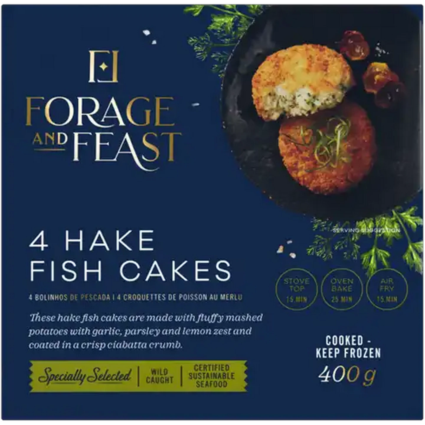 Image of Forage And Feast Frozen Hake Fish Cakes 4 x 100g