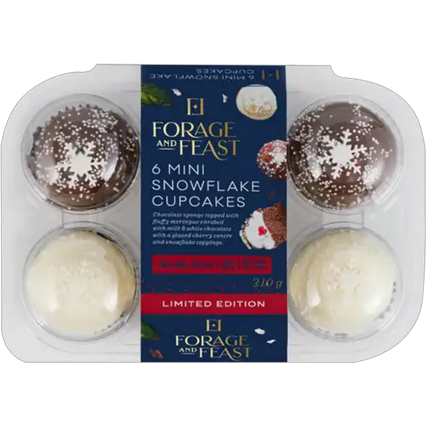 Image of Forage And Feast Mini Snowflake Cupcakes 6 Pack