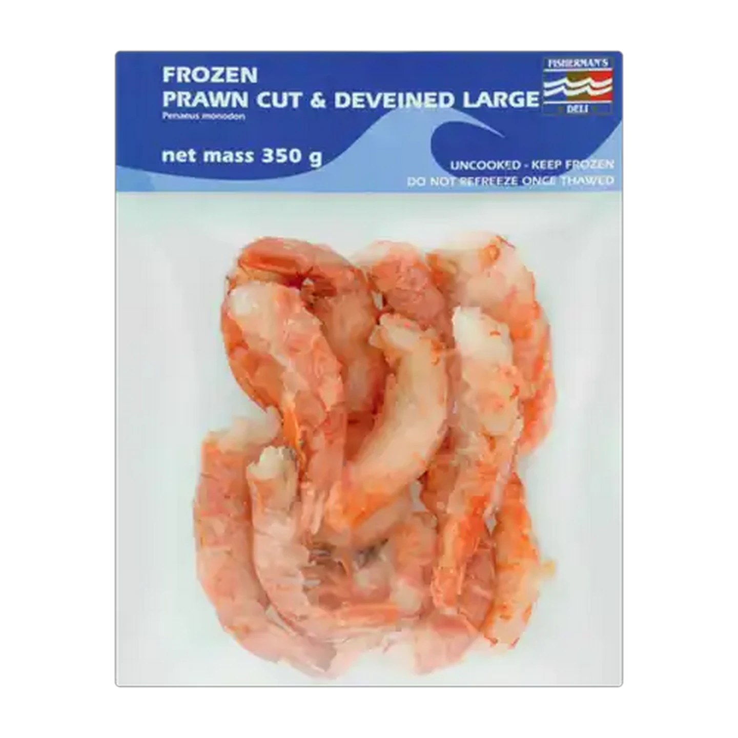 Image of Fisherman's Deli Frozen Large Cut & Deveined Prawns 350g