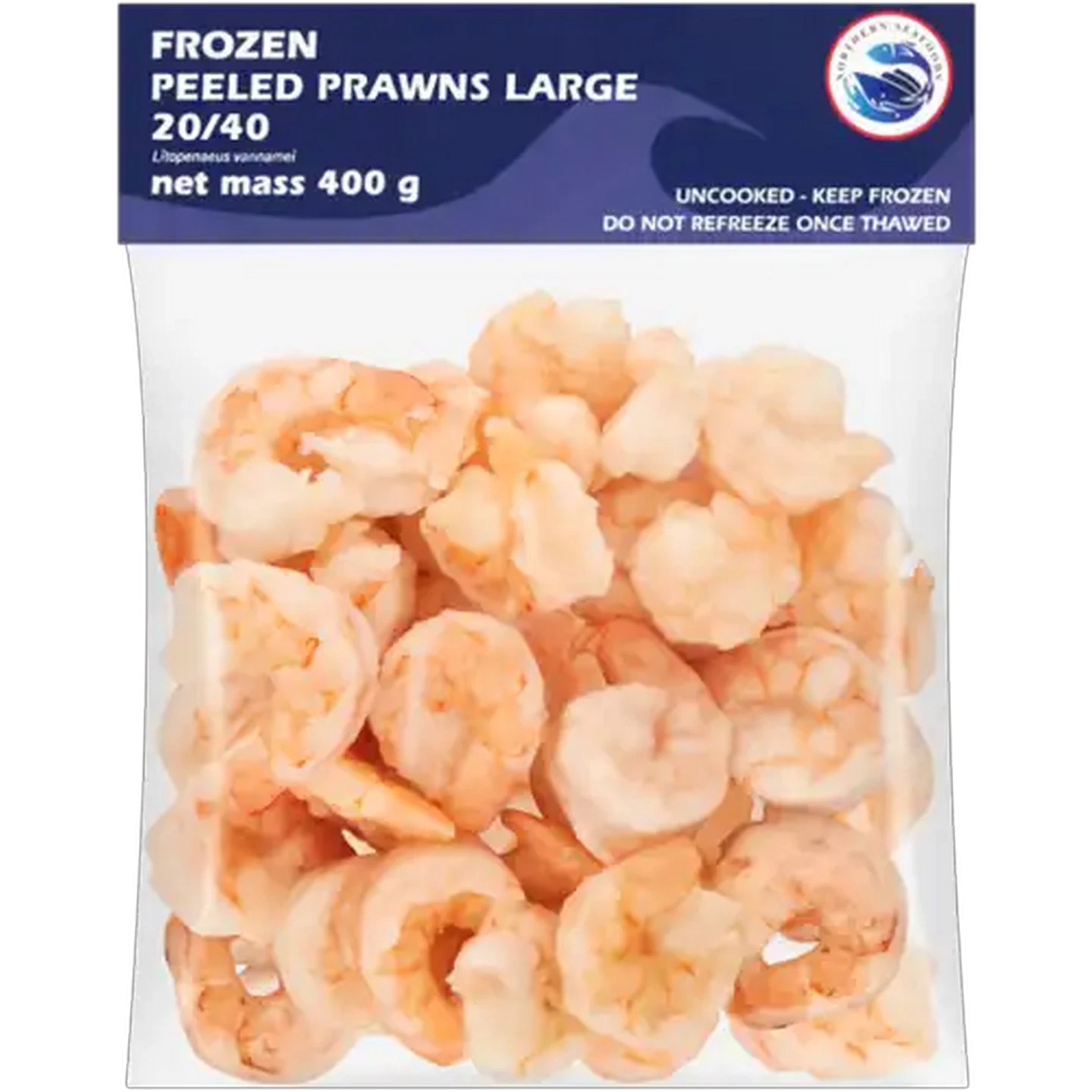 Image of Northern Seafoods 20/40 Frozen Peeled Prawns 400g