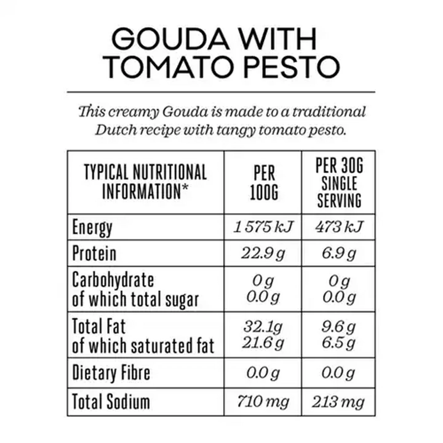 Image of Forage And Feast Tomato Pesto Flavoured Gouda Cheese 150g