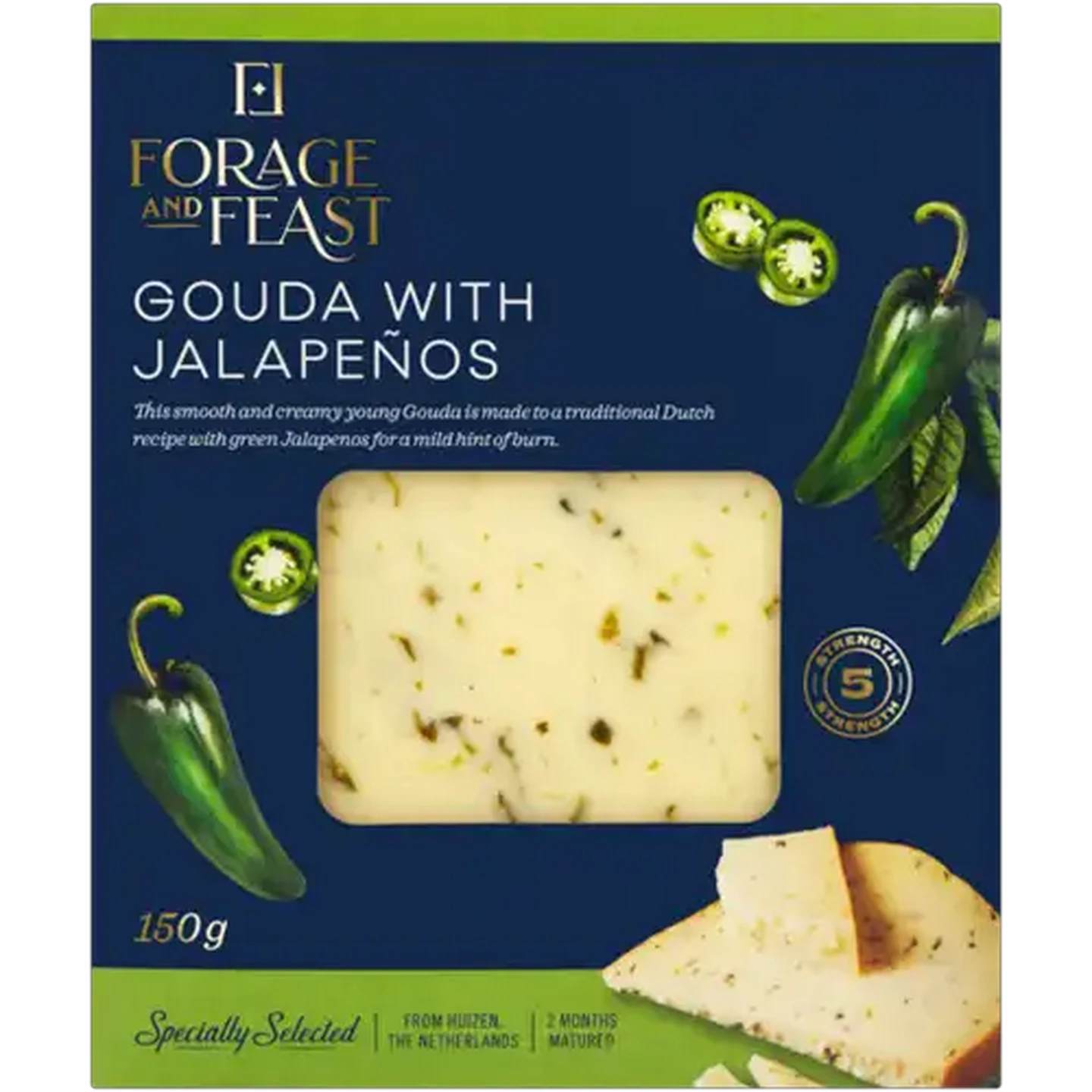 Image of Forage And Feast Gouda with Jalapeños 150g