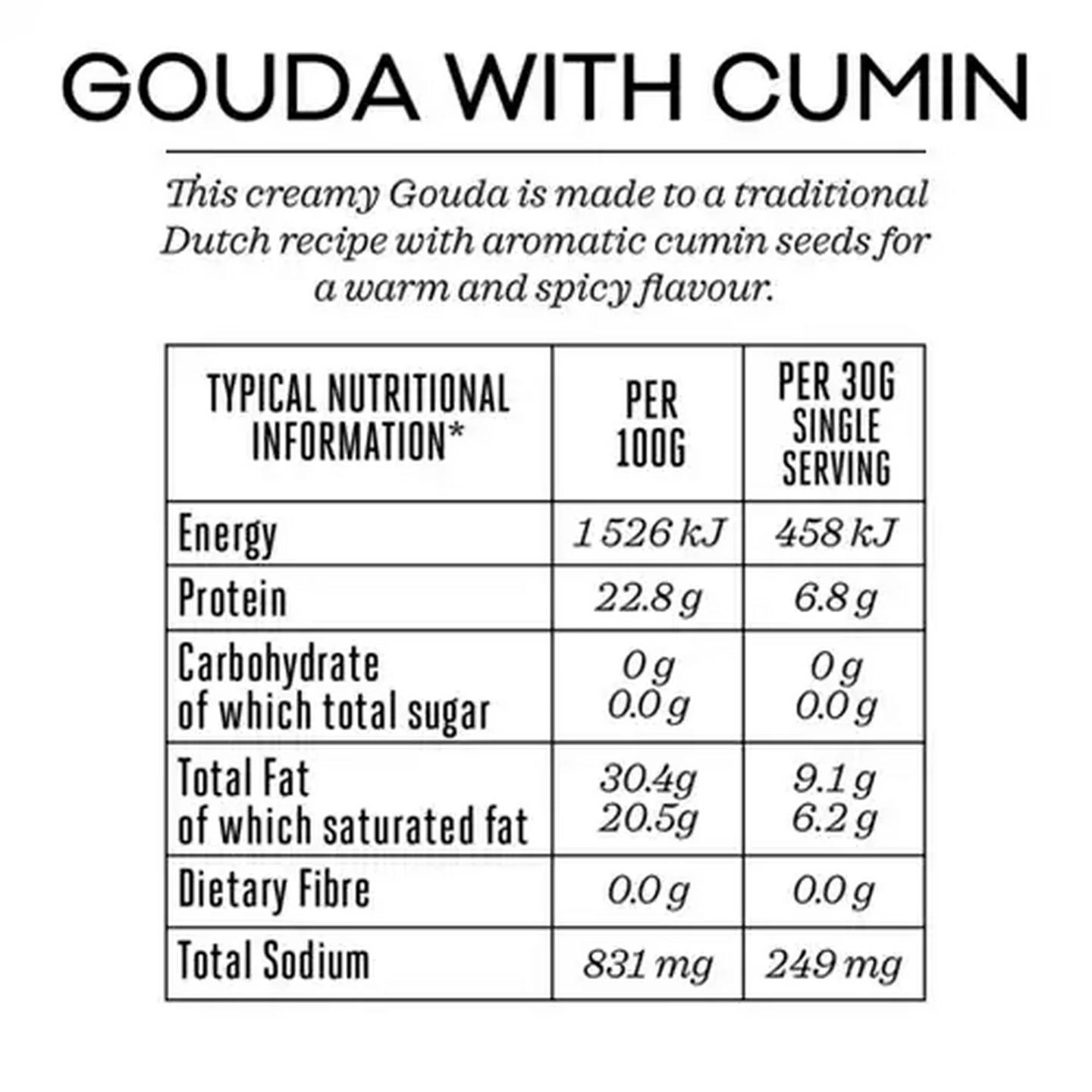 Image of Forage And Feast Gouda Cheese with Cumin 150g