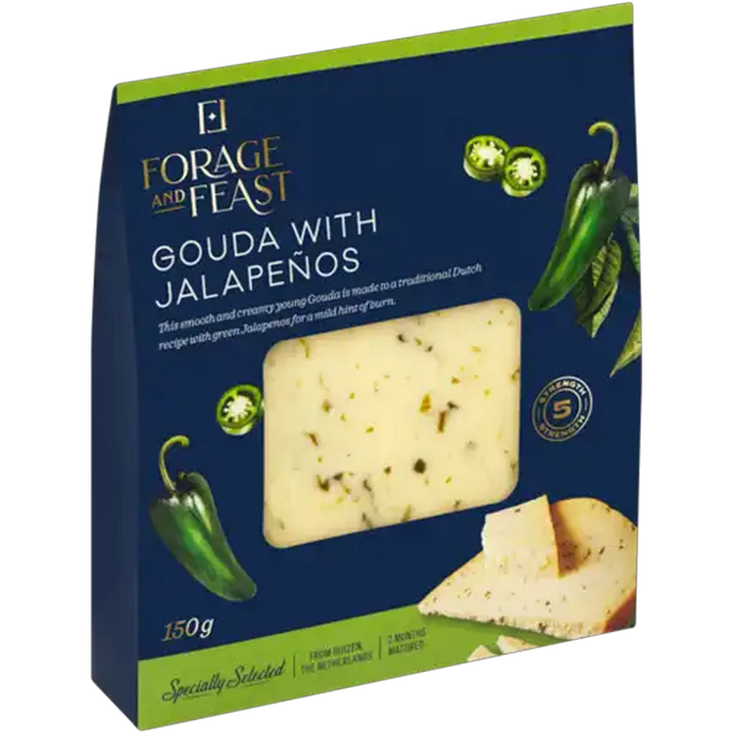 Image of Forage And Feast Gouda with Jalapeños 150g