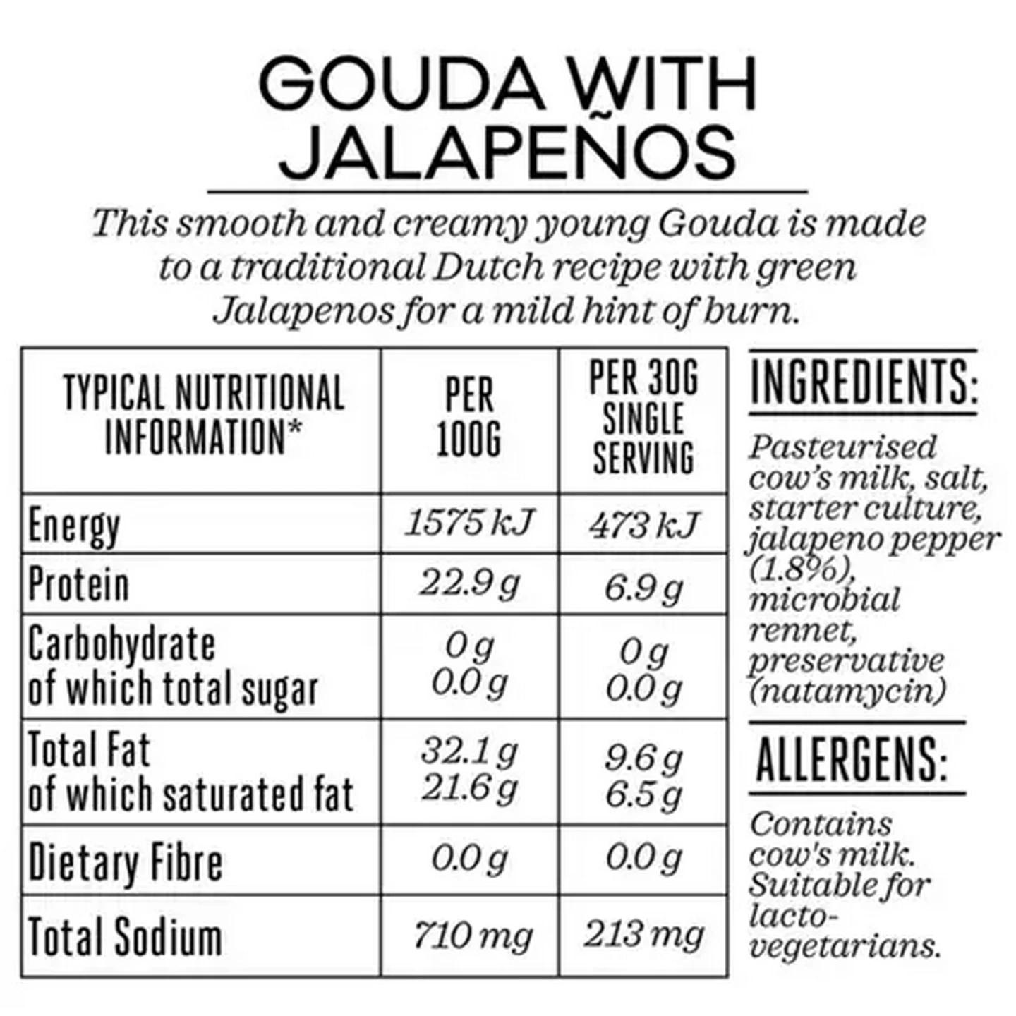 Image of Forage And Feast Gouda with Jalapeños 150g