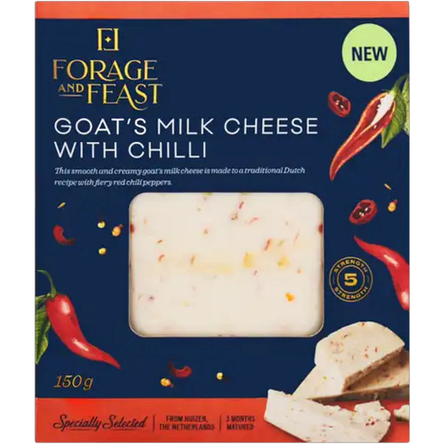 Image of Forage And Feast Chilli Flavoured Goat Cheese 150g